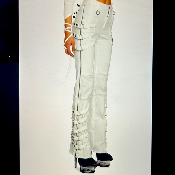 Replay Strappy Twill Pants in White - Picture 2 of 3